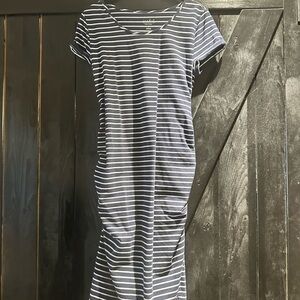 Isabel Maternity by Ingrid & Isabel Navy and White Striped Dress